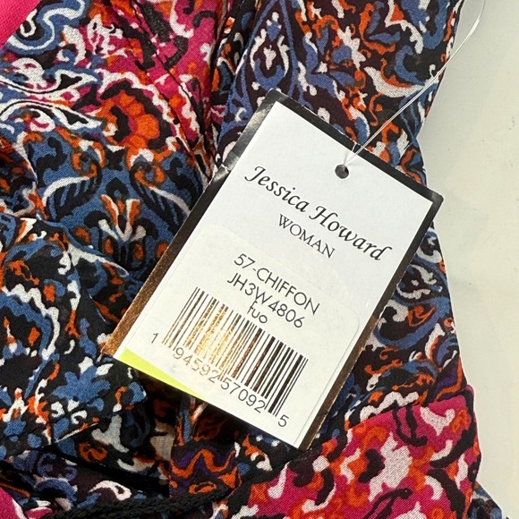 Jessica Howard Floral Print‎ Dress Wrap Style Ruffle Hem Plus Size 18W NEW - Picture 4 of 7